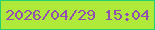 文字の大きさ：3、枠の色：26d06c、背景の色：afea3a、文字の色：914fb0 無料ブログパーツのブログ時計