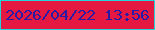 文字の大きさ：4、枠の色：26d2da、背景の色：e41841、文字の色：2b1aa3 無料ブログパーツのブログ時計