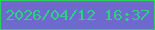 文字の大きさ：1、枠の色：26d45c、背景の色：6f68cf、文字の色：2ad47f 無料ブログパーツのブログ時計