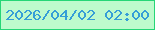 文字の大きさ：3、枠の色：26d677、背景の色：befbcd、文字の色：369ed7 無料ブログパーツのブログ時計