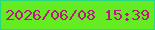 文字の大きさ：1、枠の色：26d884、背景の色：64eb21、文字の色：b81a80 無料ブログパーツのブログ時計