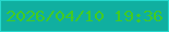 文字の大きさ：3、枠の色：26d8cd、背景の色：10afa0、文字の色：41cb24 無料ブログパーツのブログ時計