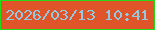 文字の大きさ：3、枠の色：26da1a、背景の色：e05429、文字の色：93cae1 無料ブログパーツのブログ時計
