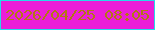 文字の大きさ：4、枠の色：26dbe8、背景の色：eb1ed8、文字の色：b37714 無料ブログパーツのブログ時計