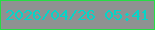 文字の大きさ：2、枠の色：26dd45、背景の色：8e9292、文字の色：05d5c8 無料ブログパーツのブログ時計