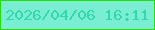 文字の大きさ：3、枠の色：26de04、背景の色：7aeed2、文字の色：32d7ab 無料ブログパーツのブログ時計