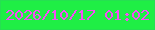 文字の大きさ：2、枠の色：26e051、背景の色：1fee45、文字の色：f54df5 無料ブログパーツのブログ時計