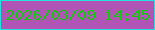 文字の大きさ：3、枠の色：26e0db、背景の色：b054b6、文字の色：11cc0b 無料ブログパーツのブログ時計