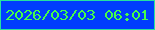 文字の大きさ：2、枠の色：26e29f、背景の色：003dfe、文字の色：45fc49 無料ブログパーツのブログ時計