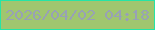 文字の大きさ：4、枠の色：26e4a6、背景の色：a0c66f、文字の色：98a1b5 無料ブログパーツのブログ時計