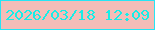 文字の大きさ：2、枠の色：26e5f4、背景の色：f4bdb8、文字の色：17ede7 無料ブログパーツのブログ時計