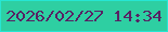 文字の大きさ：4、枠の色：26e6d3、背景の色：2ecfa2、文字の色：572264 無料ブログパーツのブログ時計