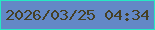 文字の大きさ：3、枠の色：26e8c3、背景の色：6388c6、文字の色：464025 無料ブログパーツのブログ時計