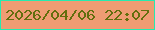 文字の大きさ：4、枠の色：26eaaf、背景の色：ef9c73、文字の色：636e0d 無料ブログパーツのブログ時計