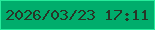 文字の大きさ：5、枠の色：26ec9c、背景の色：00ad6c、文字の色：283627 無料ブログパーツのブログ時計