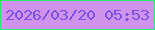文字の大きさ：2、枠の色：26ed6c、背景の色：d192ec、文字の色：7652e9 無料ブログパーツのブログ時計