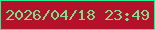 文字の大きさ：2、枠の色：26f094、背景の色：b2132a、文字の色：7bdf8b 無料ブログパーツのブログ時計