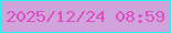文字の大きさ：4、枠の色：26f0f0、背景の色：d1a3db、文字の色：dd4dc5 無料ブログパーツのブログ時計