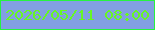 文字の大きさ：3、枠の色：26f33f、背景の色：829fe2、文字の色：67f723 無料ブログパーツのブログ時計