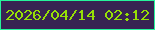 文字の大きさ：2、枠の色：26f39b、背景の色：372352、文字の色：96df06 無料ブログパーツのブログ時計