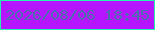 文字の大きさ：2、枠の色：26f3b0、背景の色：b616ff、文字の色：4d6db2 無料ブログパーツのブログ時計