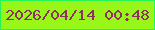 文字の大きさ：5、枠の色：26f457、背景の色：98f718、文字の色：8f3061 無料ブログパーツのブログ時計