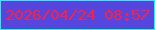 文字の大きさ：2、枠の色：26f6e1、背景の色：5746de、文字の色：f92146 無料ブログパーツのブログ時計