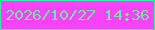 文字の大きさ：4、枠の色：26f8a1、背景の色：fa42f8、文字の色：77e5a9 無料ブログパーツのブログ時計