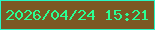 文字の大きさ：1、枠の色：26f8c5、背景の色：7b5824、文字の色：2aff93 無料ブログパーツのブログ時計