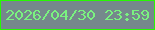 文字の大きさ：5、枠の色：26f902、背景の色：75888c、文字の色：7af280 無料ブログパーツのブログ時計
