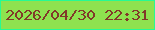 文字の大きさ：3、枠の色：26fa93、背景の色：8ee24f、文字の色：813929 無料ブログパーツのブログ時計