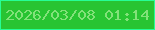 文字の大きさ：4、枠の色：26fe96、背景の色：28c432、文字の色：82e279 無料ブログパーツのブログ時計