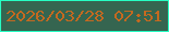 文字の大きさ：5、枠の色：26fec3、背景の色：356550、文字の色：c46920 無料ブログパーツのブログ時計