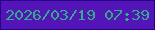文字の大きさ：1、枠の色：270187、背景の色：5315b7、文字の色：34a98c 無料ブログパーツのブログ時計