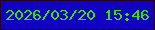 文字の大きさ：5、枠の色：270612、背景の色：1002c0、文字の色：33e40f 無料ブログパーツのブログ時計