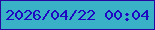 文字の大きさ：4、枠の色：2707a0、背景の色：39b1c6、文字の色：1e08c3 無料ブログパーツのブログ時計