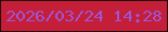 文字の大きさ：5、枠の色：27080a、背景の色：c51e39、文字の色：9f54d2 無料ブログパーツのブログ時計
