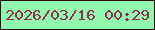 文字の大きさ：4、枠の色：270d03、背景の色：91f6ae、文字の色：922e4e 無料ブログパーツのブログ時計