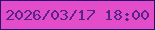 文字の大きさ：3、枠の色：270e73、背景の色：e44dc9、文字の色：55248b 無料ブログパーツのブログ時計