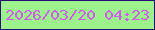 文字の大きさ：3、枠の色：270f79、背景の色：9df28d、文字の色：cd5eec 無料ブログパーツのブログ時計