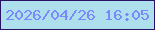 文字の大きさ：5、枠の色：271266、背景の色：addfed、文字の色：7b88fc 無料ブログパーツのブログ時計
