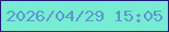 文字の大きさ：2、枠の色：271382、背景の色：75edd1、文字の色：5e94d3 無料ブログパーツのブログ時計