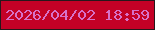 文字の大きさ：2、枠の色：27171b、背景の色：c40126、文字の色：d771c8 無料ブログパーツのブログ時計