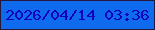 文字の大きさ：3、枠の色：271838、背景の色：0f6bed、文字の色：1302bb 無料ブログパーツのブログ時計