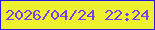 文字の大きさ：1、枠の色：2718e3、背景の色：eef130、文字の色：793efa 無料ブログパーツのブログ時計