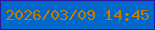 文字の大きさ：1、枠の色：2719a0、背景の色：0267ca、文字の色：c07d02 無料ブログパーツのブログ時計