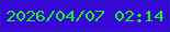 文字の大きさ：1、枠の色：271bc2、背景の色：3807d7、文字の色：0ff71e 無料ブログパーツのブログ時計