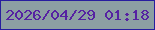 文字の大きさ：2、枠の色：271d9f、背景の色：8c9fa3、文字の色：5622a2 無料ブログパーツのブログ時計