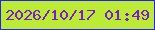 文字の大きさ：5、枠の色：271ff0、背景の色：bceb35、文字の色：7c1bca 無料ブログパーツのブログ時計