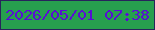文字の大きさ：5、枠の色：27245b、背景の色：279f4e、文字の色：590dd4 無料ブログパーツのブログ時計